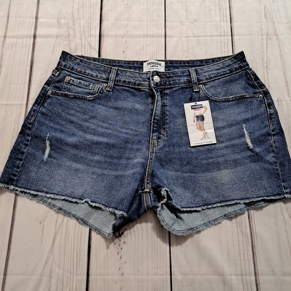 Denizen Levi's High Rise Shorts Size 16 Essential Stretch